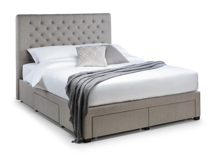 Wilton 180cm Superking Grey Linen Style Fabric Storage Bed with 4 Drawers – image 3