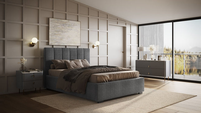 Flair Waltz Grey Ottoman Bed
