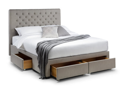 Wilton 180cm Superking Grey Linen Style Fabric Storage Bed with 4 Drawers – image 4