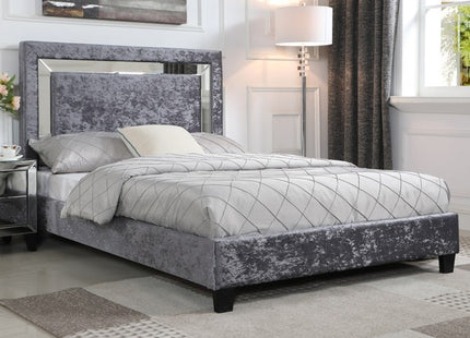 Augustina Silver Crushed Velvet with Mirror