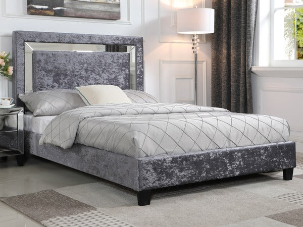 Augustina Silver Crushed Velvet with Mirror