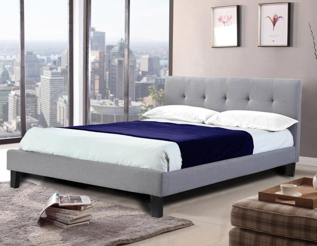 Hollywell Grey Fabric Bed