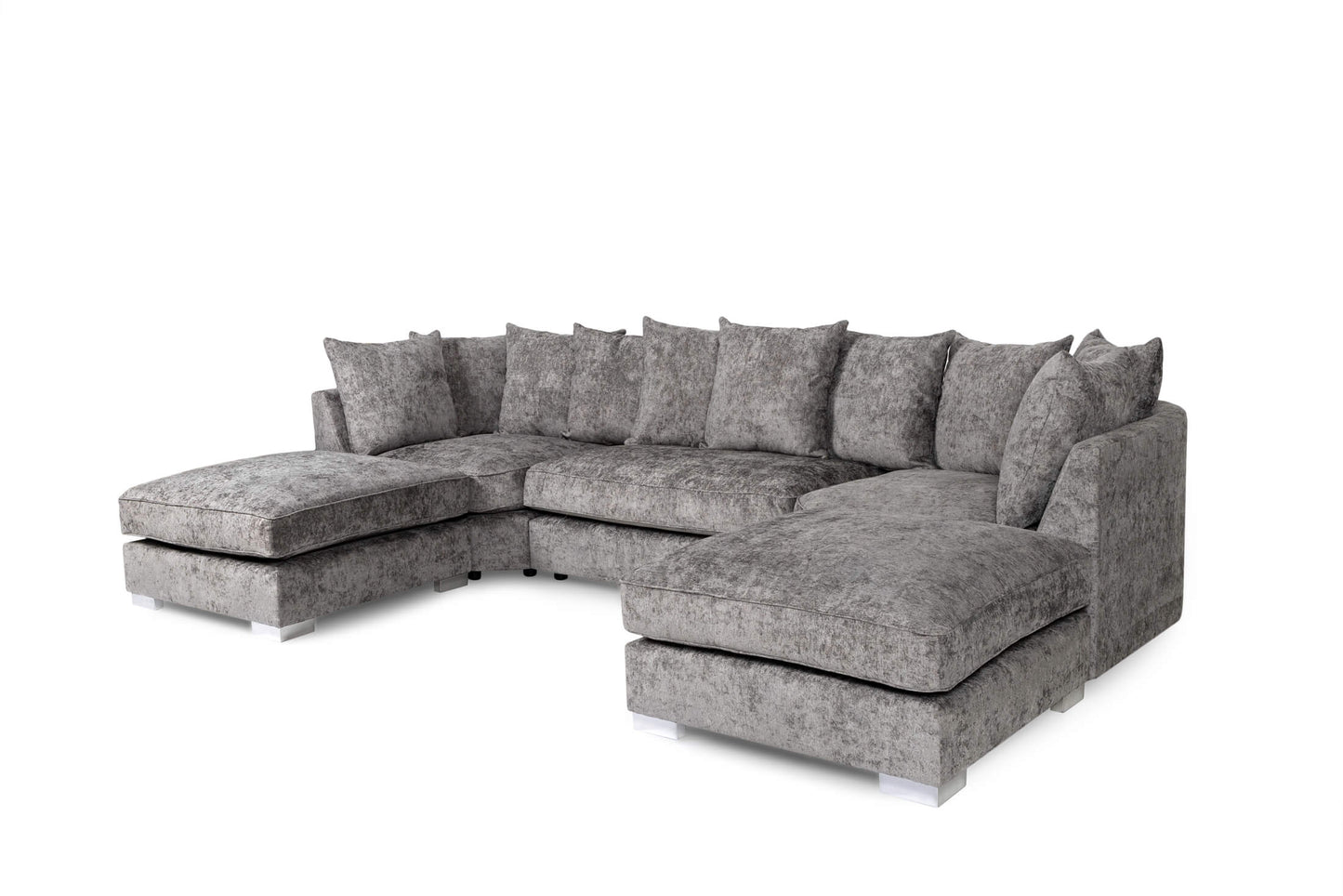 Epton U Shape Fabric Sofa Grey