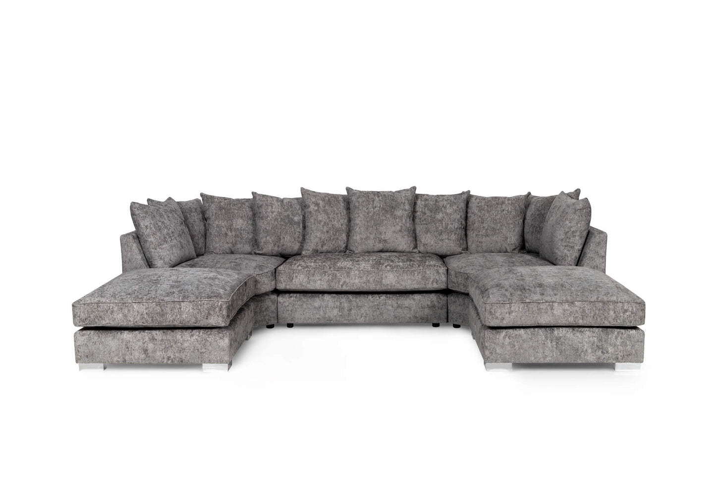 Epton U Shape Fabric Sofa Grey