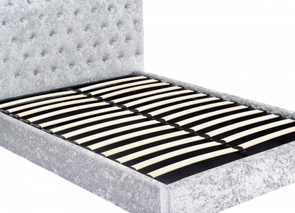 Casablanca Crushed Velvet Sleigh Bed - Ottoman Storage Kingsize