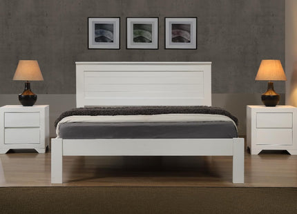 Eti White Wooden Bed