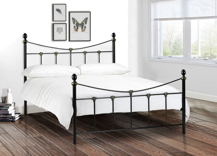 Rebecca Metal Bed - Black & Gold