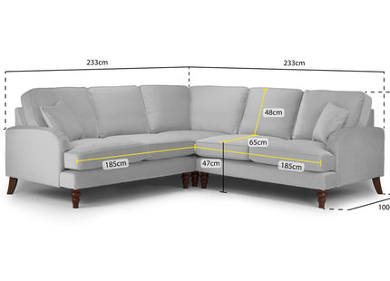 Rupert Large Grey Corner Sofa