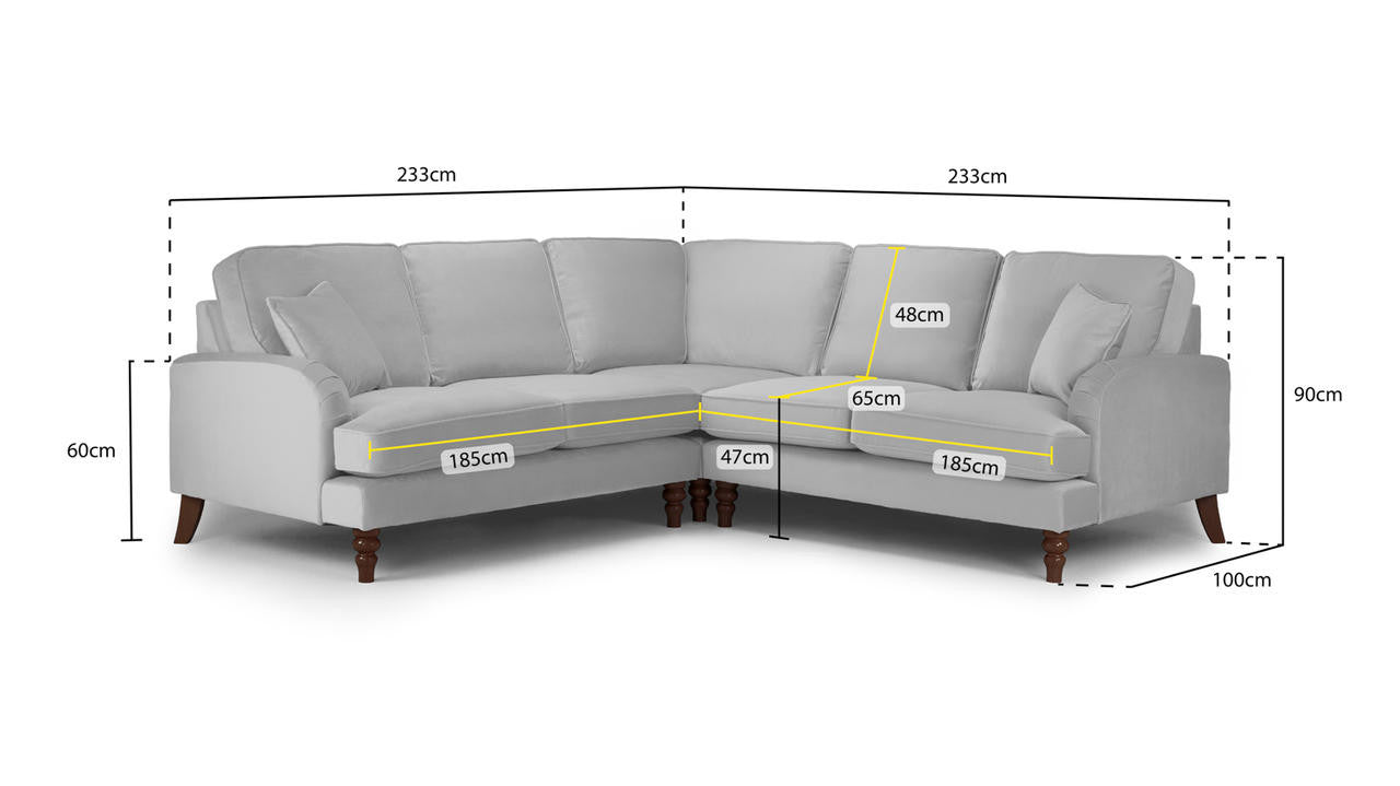 Rupert Large Grey Corner Sofa