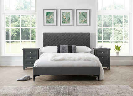 Sanderson Diamond Quilted Velvet Bed